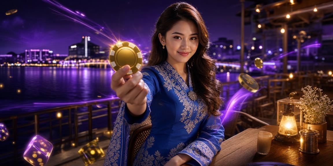Pengguna Malaysia dalam baju kurung mengakses aplikasi kasino rm1500 untuk bermain baccarat